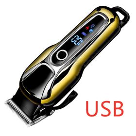 Lithium battery LCD hair clipper, razor, electric hair clipper (Option: 18.5x5.5 cm-USB)