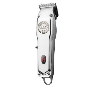 Retro Full Metal Body Electric Hair Clipper, Hair Salon Men'S Special Engraving Push White Shaved Hair Clipper (Option: European regulations-EU)