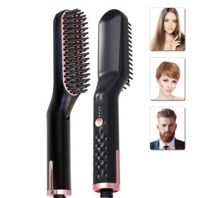 Hair Styling Comb Hair Straightener Comb Hair Straightener (Option: Black pink-EU)