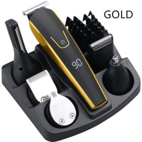 Hair trimmer electric clipper shaver beard shaving machine (Option: Golden)