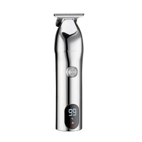 LCD Display Oil Head Carving Trimming Electric Clipper (Option: Silver-USB)