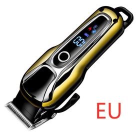 Lithium battery LCD hair clipper, razor, electric hair clipper (Option: 18.5x5.5 cm-EU)