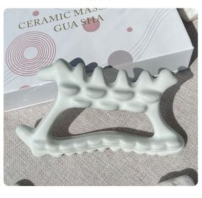 Ceramic Scraping Facial Massage Beauty Board (Option: White fish bones)