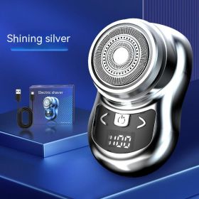 Battery Display Mini Men's USB Electric Shaver (Option: 1608Silver Ice-USB high end gift box)