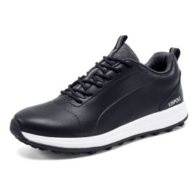 Professional Spikeless Golf Shoes Men Women Light Weight Golf Sneakers for Men Anti Slip Walking Shoes Light Walking Sneakers (Color: Hei, size: 47)