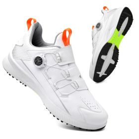 New Professional Men's Golf Shoes Waterproof Non-slip Outdoor Golf Training Shoes Women Golf Shoes (Color: White, size: EUR47)