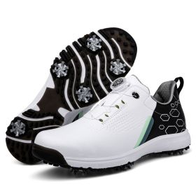 High Quality Professional Men's Golf Shoes Waterproof Non-Slip Golf Men's Golf Shoes Golf Women's Golf Shoes Golf Training Shoes (Color: Black White, size: EUR 39)