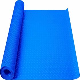 Garage Floor Mat Rolls Diamond Plate PVC Vinyl Non-Slip Garage Flooring Roll (Color: Blue, size: 5ft*7.5ft)