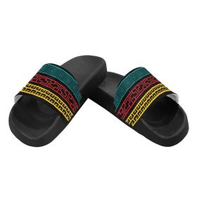 Men's Slip-On Slides, Open Back Multicolor Sandals - BLK658-385 (Style: Mens, size: US14)