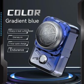 Type-C Quick Charging Portable Mini Electric Shaver (Option: Gradient Blue six Leaf Blade-USB)